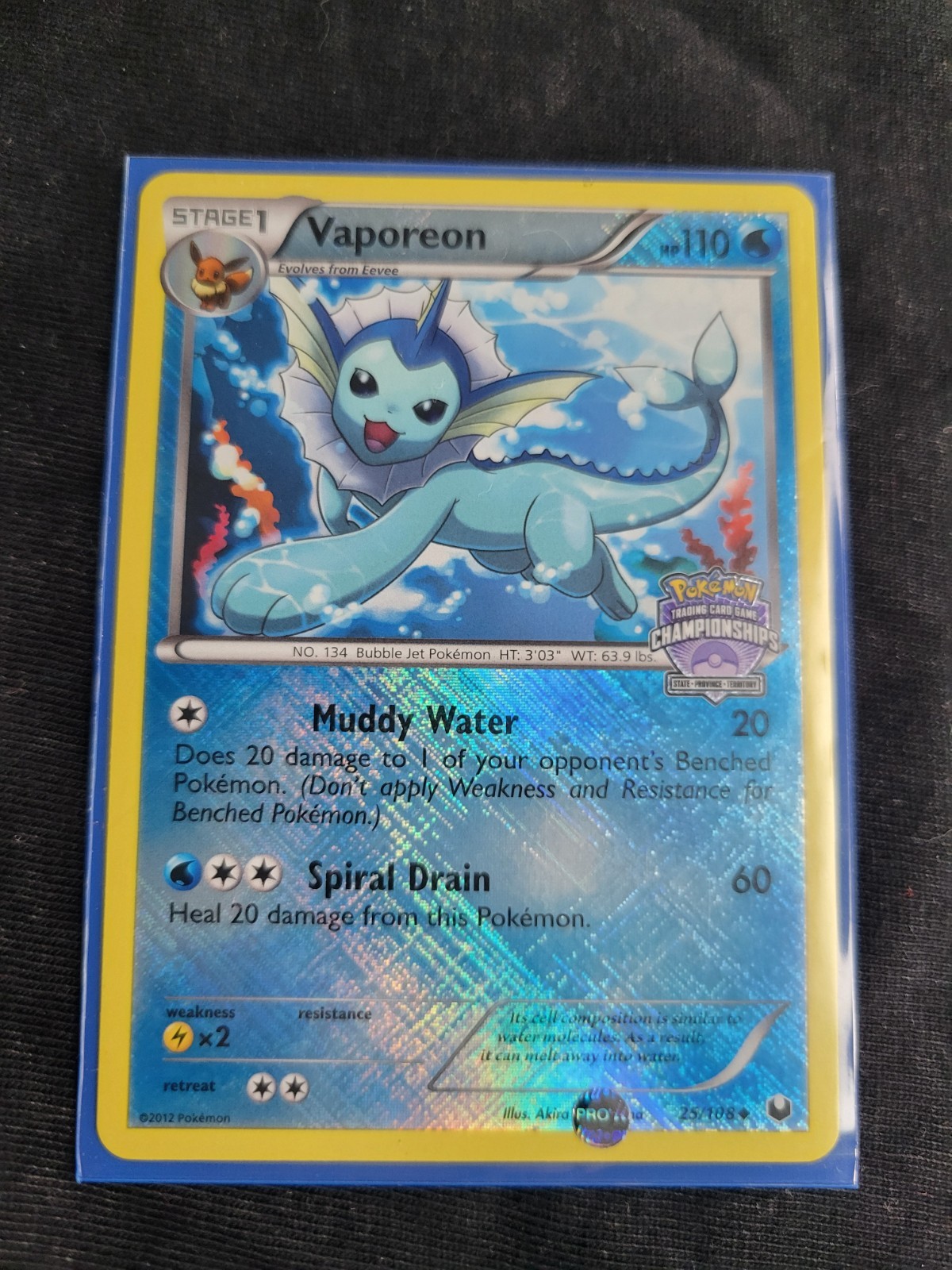 Pokemon Vaporeon State Championship Promo 25/108