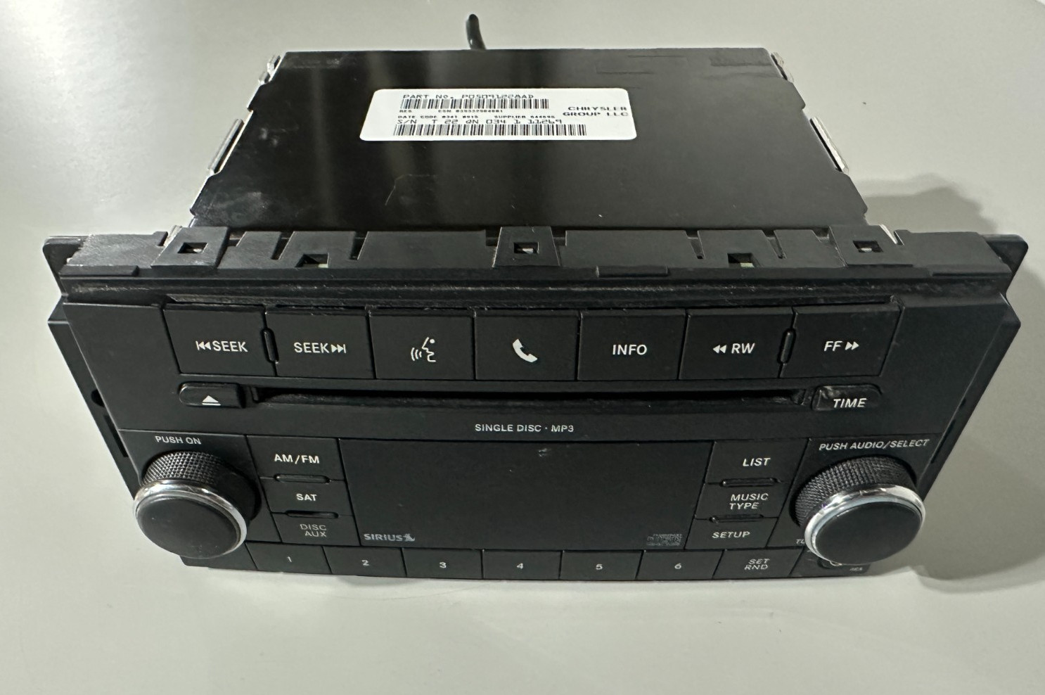2007-2017 Chrysler Dodge Jeep Ram AM FM CD MP3 Sirius Radio Receiver P05091228AD
