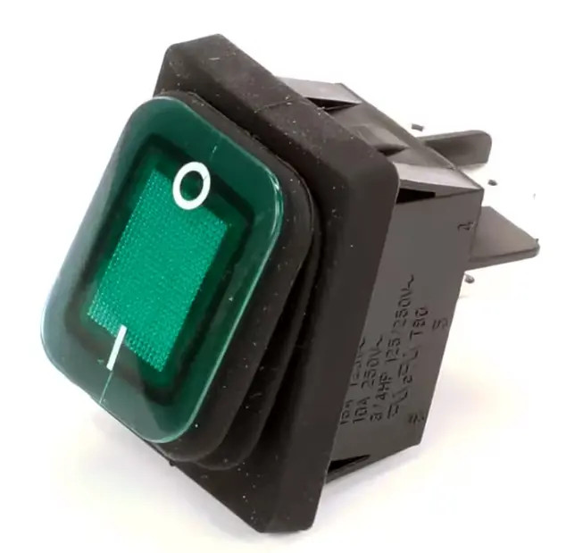 Atosa W0308019 OEM Refrigerator Replacement Green Power Rocker Switch