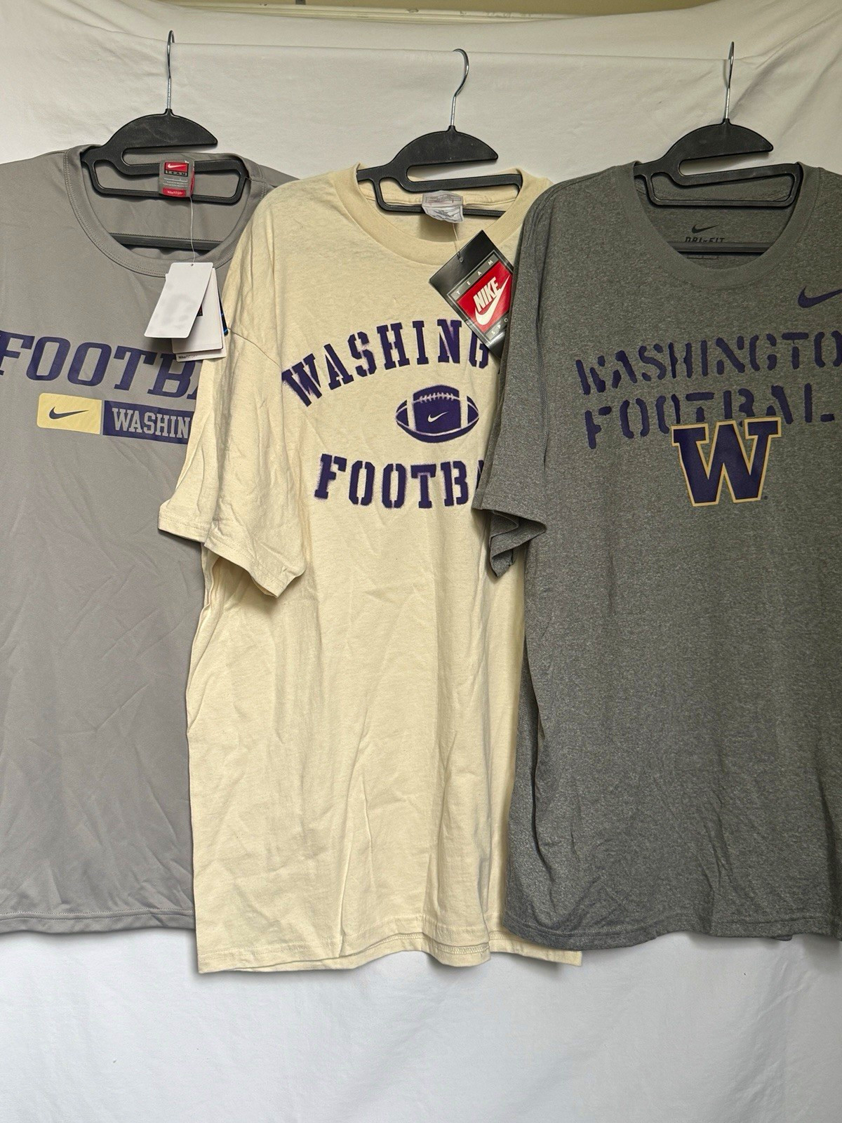 Vintage 00s NWT Nike Washington Huskies Football Shirt Lot of 3 L/XL #292