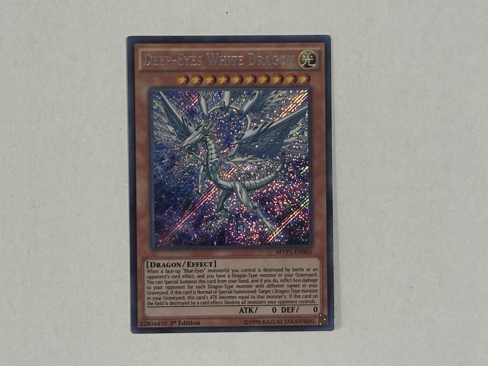Yugioh Deep-Eyes White Dragon MVP1-ENS05 Secret Rare 1st Ed NM Yugioh Deep-Eyes White Dragon MVP1-ENS05 Secret Rare 1st Ed NM