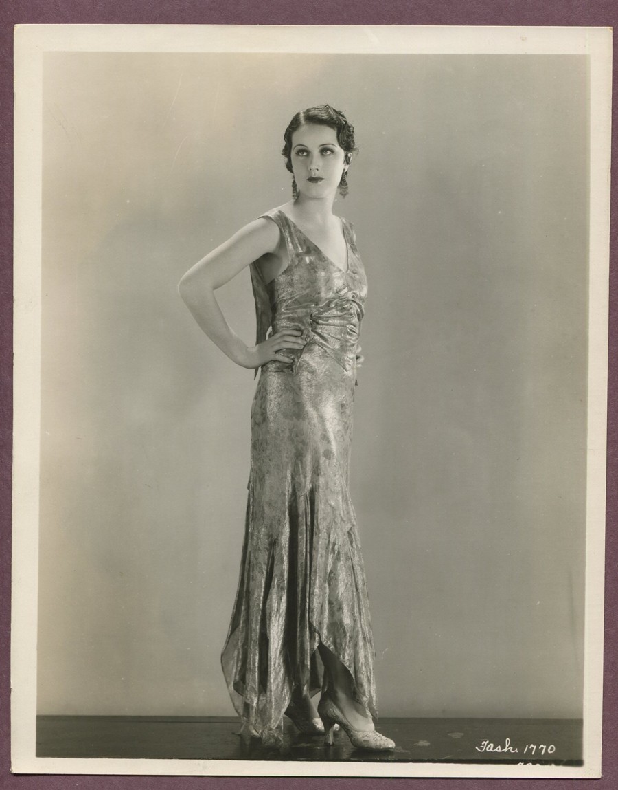 FAY WRAY Elegant Flapper Girl Gown Roaring 1920s LINEN BACKED Glamour Photo J775