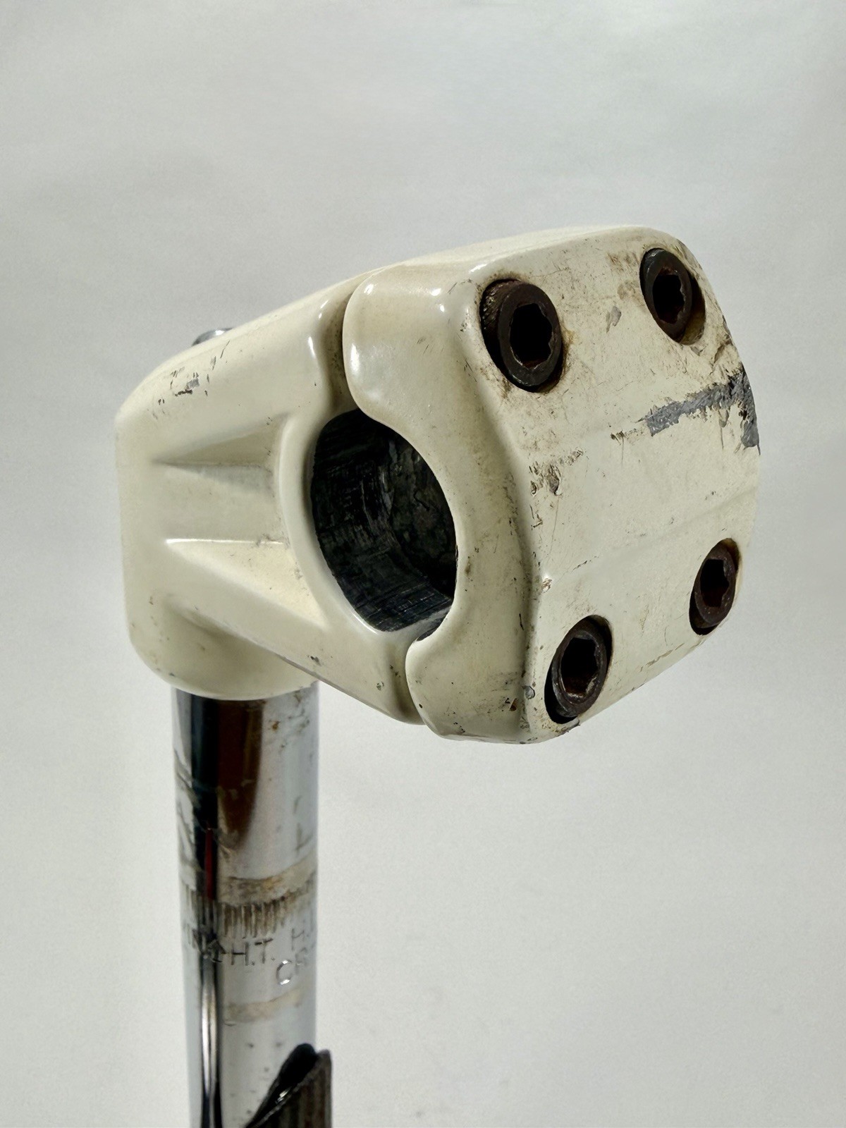 BMX Stem FakeLifter Old School BMX Racing Cr-Mo 21.1 Huffy Off White OG 80s Neck