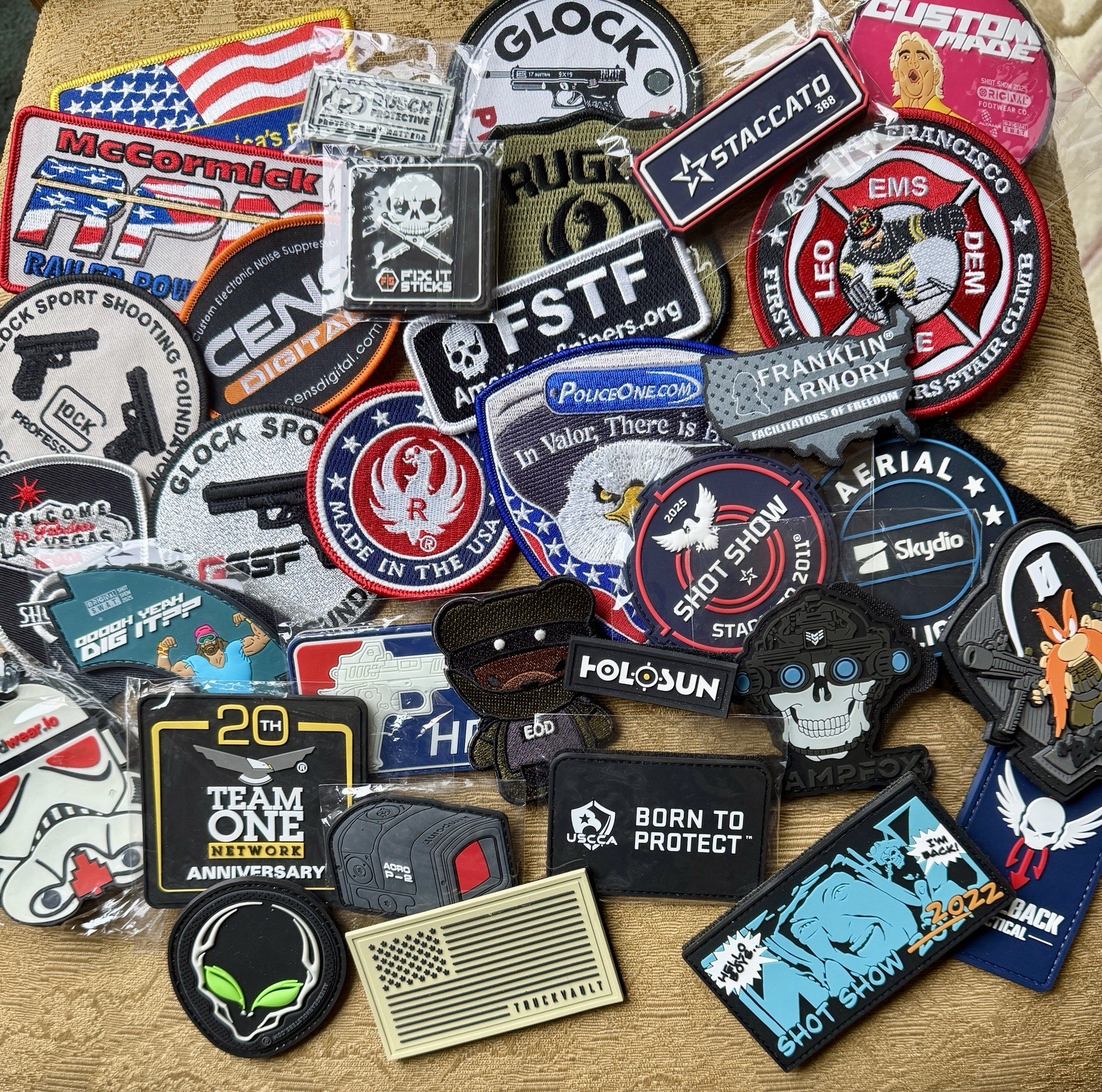 Grab Pack Tactical Morale Hook Loop Patches from SHOT show