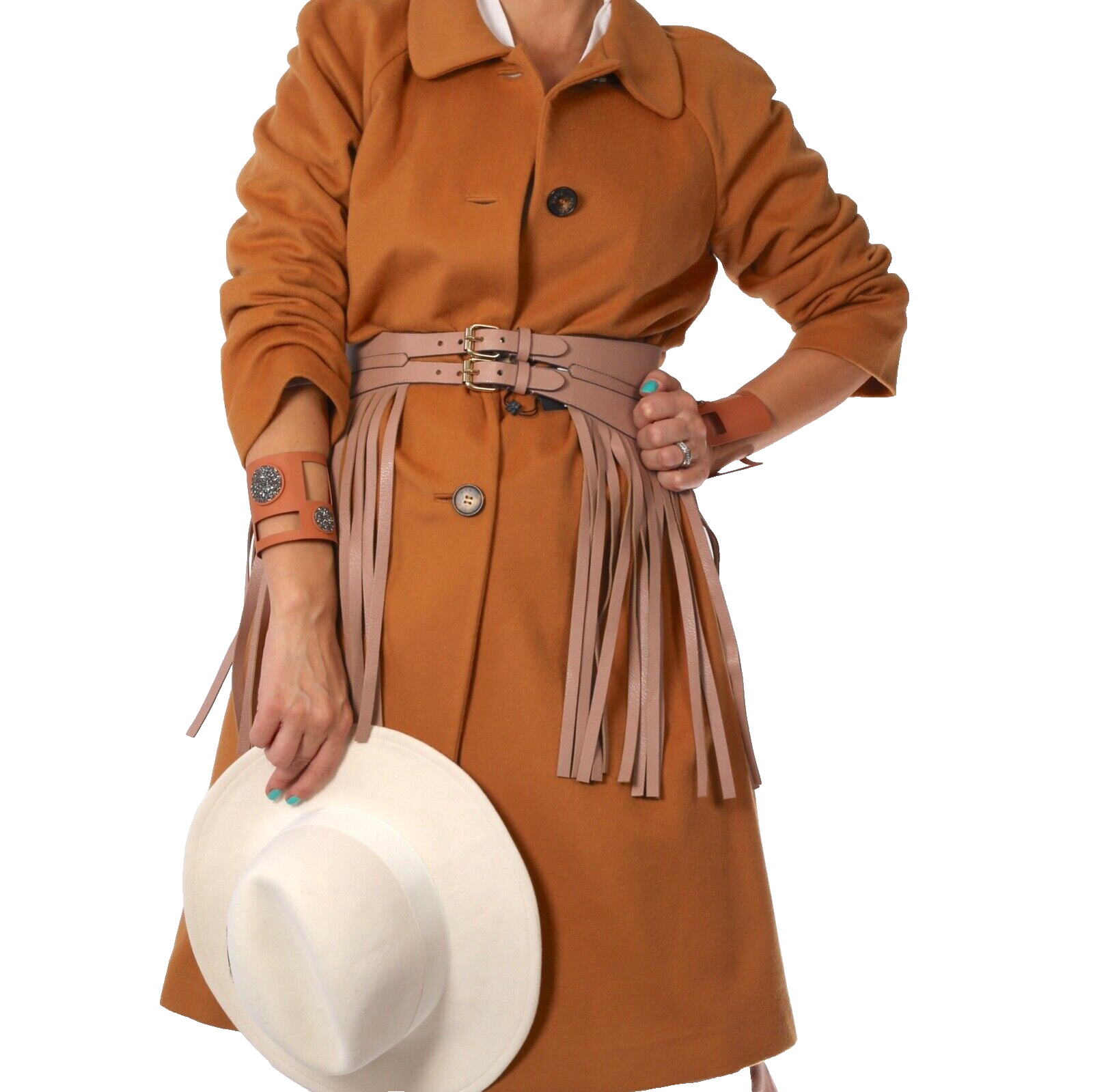 Vintage J Mendel Pea Coat Cashmere Light Brown Jacket Womens Outerwear Size 42