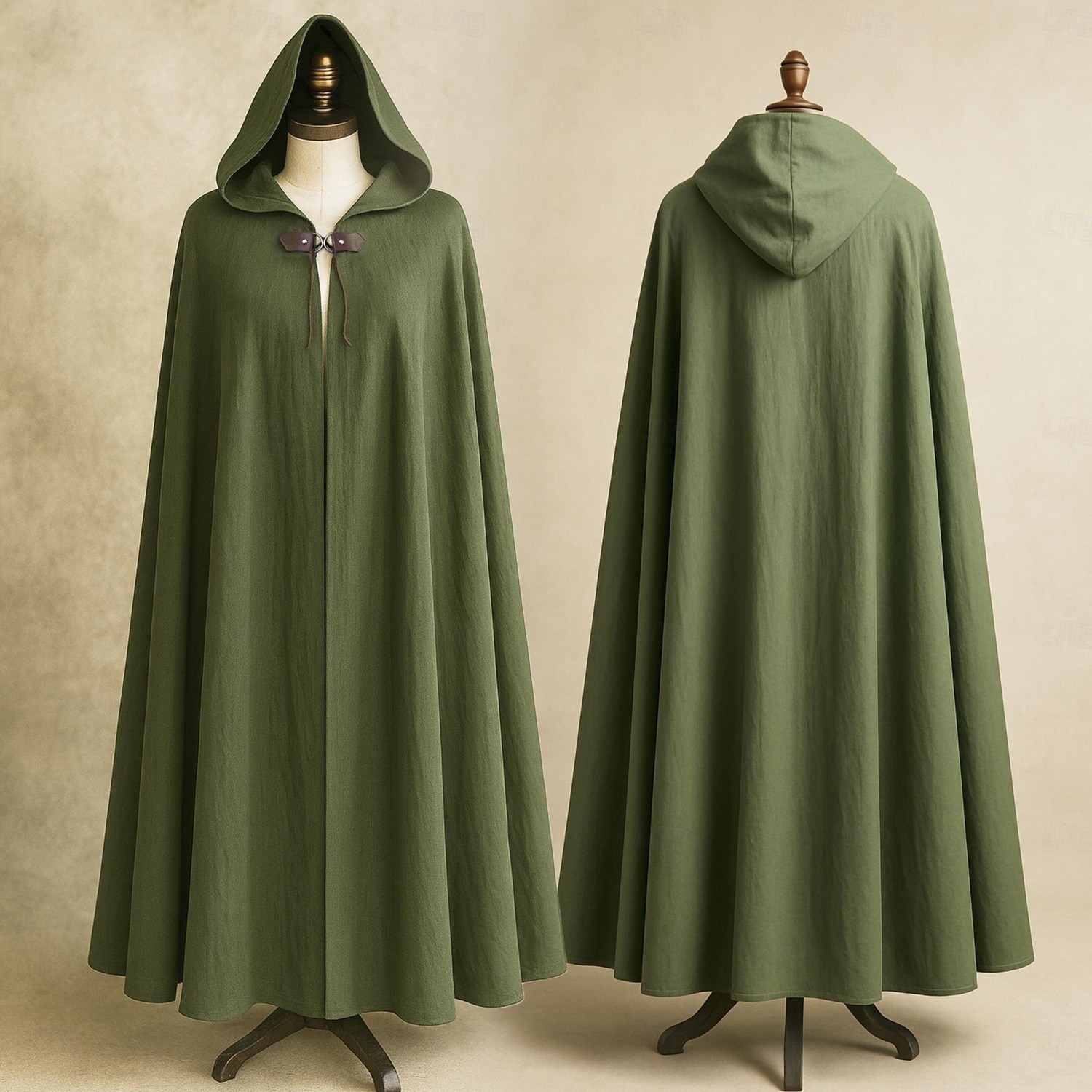 Men\'s Medieval Renaissance Cape Outfit Viking Ranger Costume Set LARP