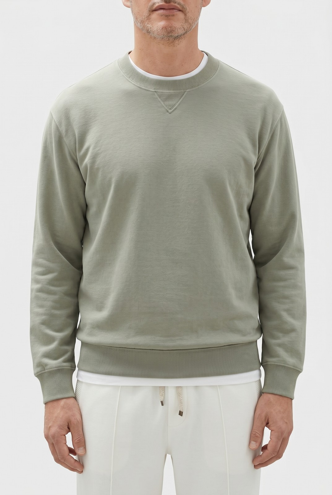 BRUNELLO CUCINELLI MEN\'S LIGHT GREEN COTTON SWEATER MSRP $875