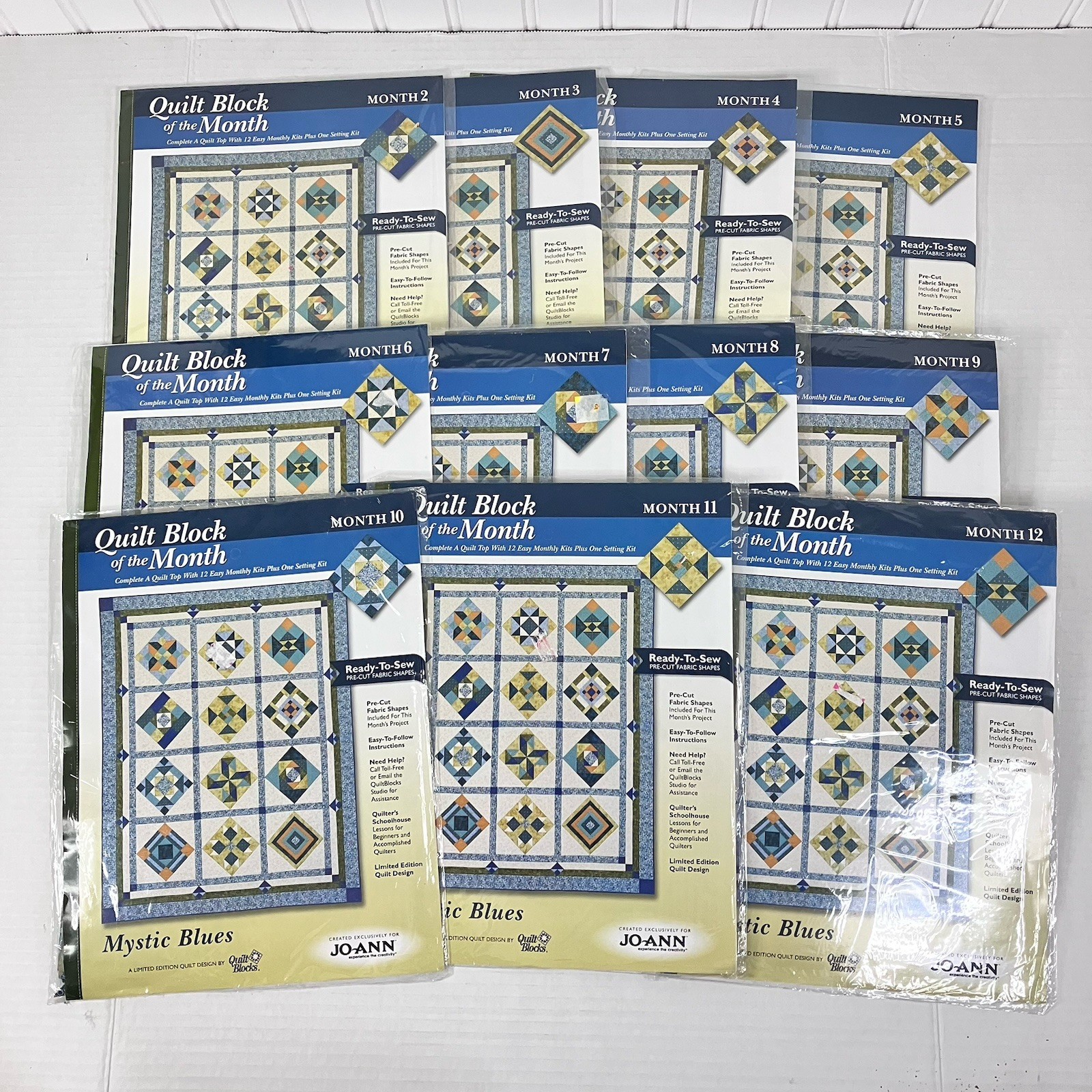Vintage Mystic Blue Quilt Block of the Month (2005) – Months 2 through 12 Lot
