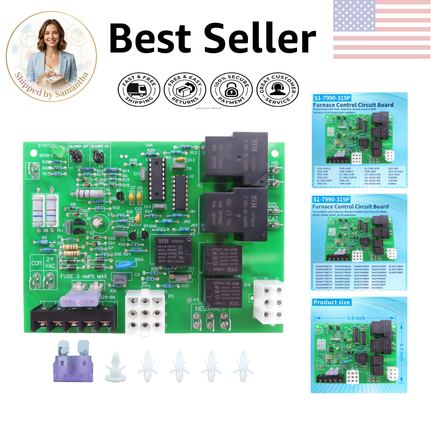 Reliable Furnace Control Board for Coleman Evcon - After-Sales Support Included