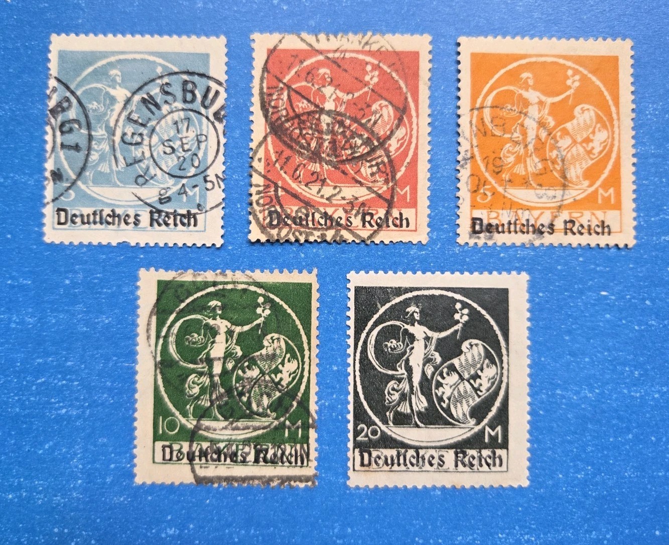 Bavaria Stamps, Scott 271-275 Mix