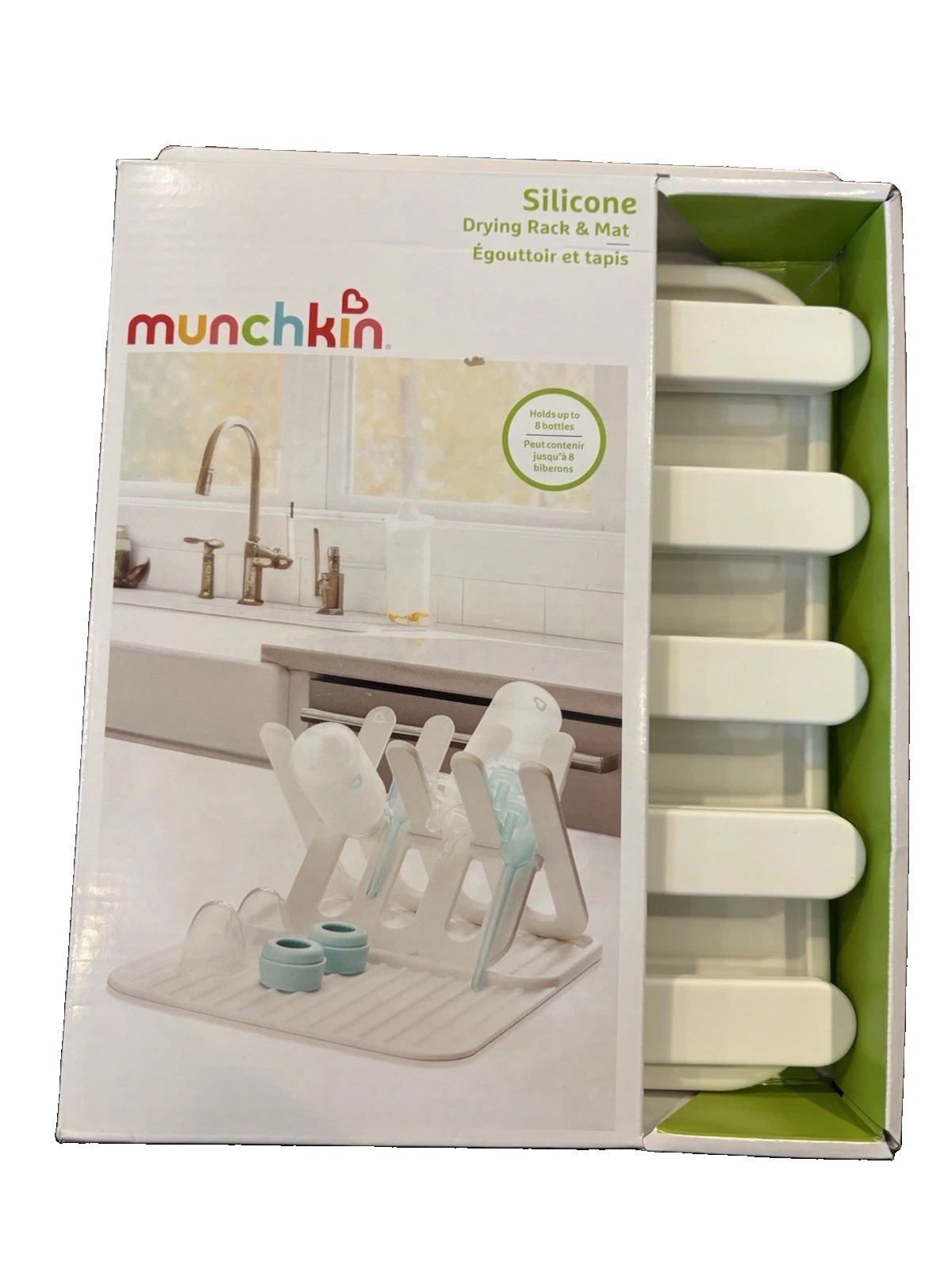 Munchkin Baby Silicone Drying Rack and Mat White Countertop Drying Pad NEW Munchkin Baby Silicone Drying Rack and Mat White Countertop Drying Pad NEW