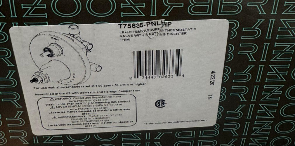 Brizo T75635-PNLHP Litze Thermostatic Valve Trim
