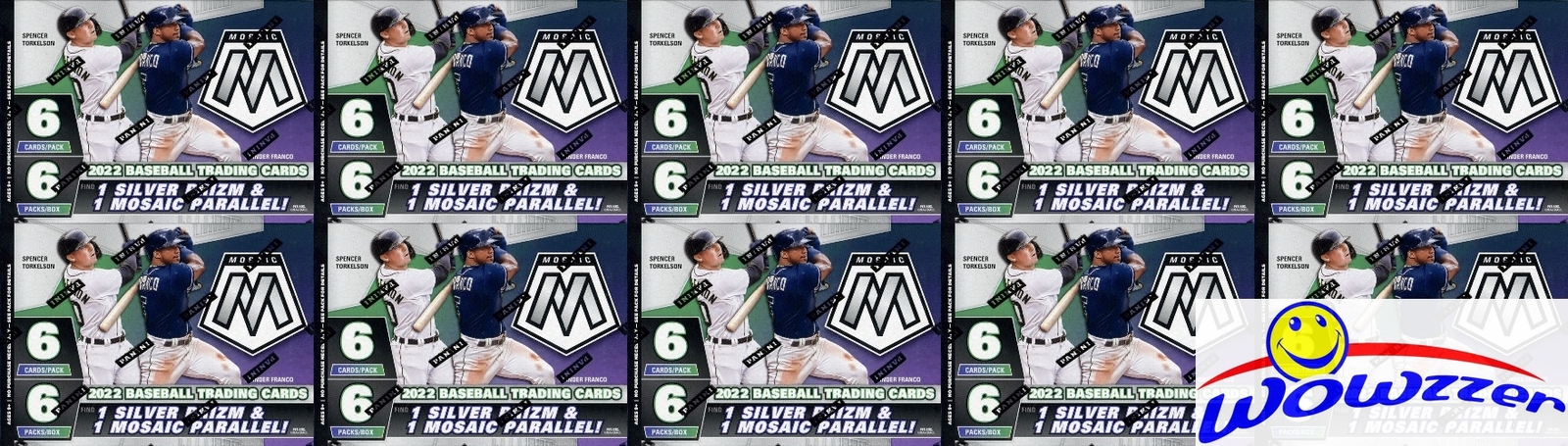 (10)2022 Panini Mosaic BASEBALL EXCLUSIVE Sealed Blaster Box-BLUE CAMO PARALLELS