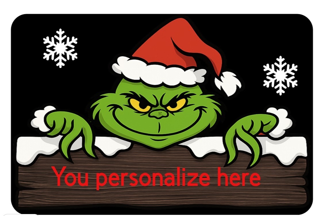 Personalized Hanging Metal Grinch Christmas Sign 8\