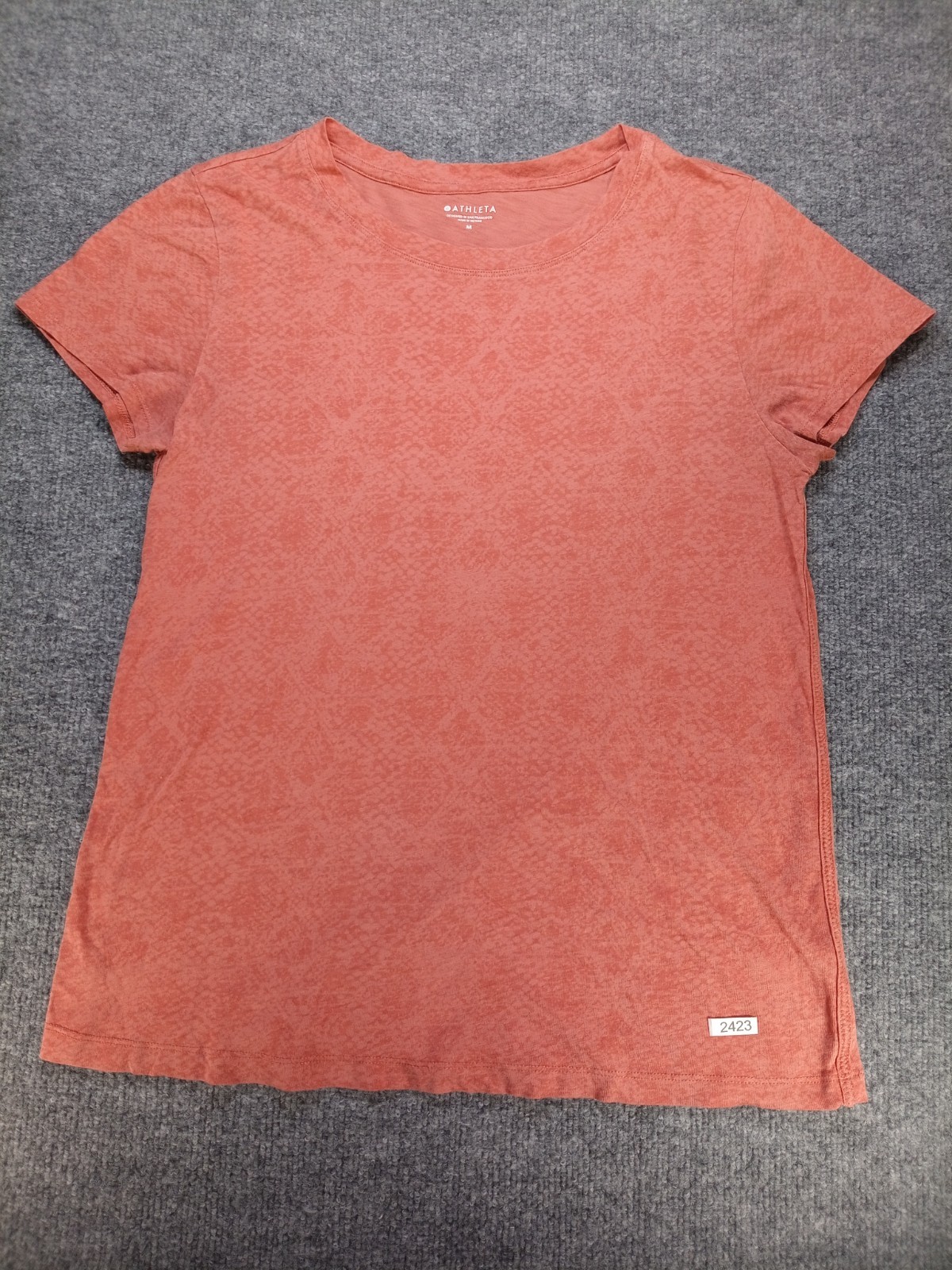 Athleta Daily Organic Cotton Snake Print Crew Neck Short Sleeve T-Shirt