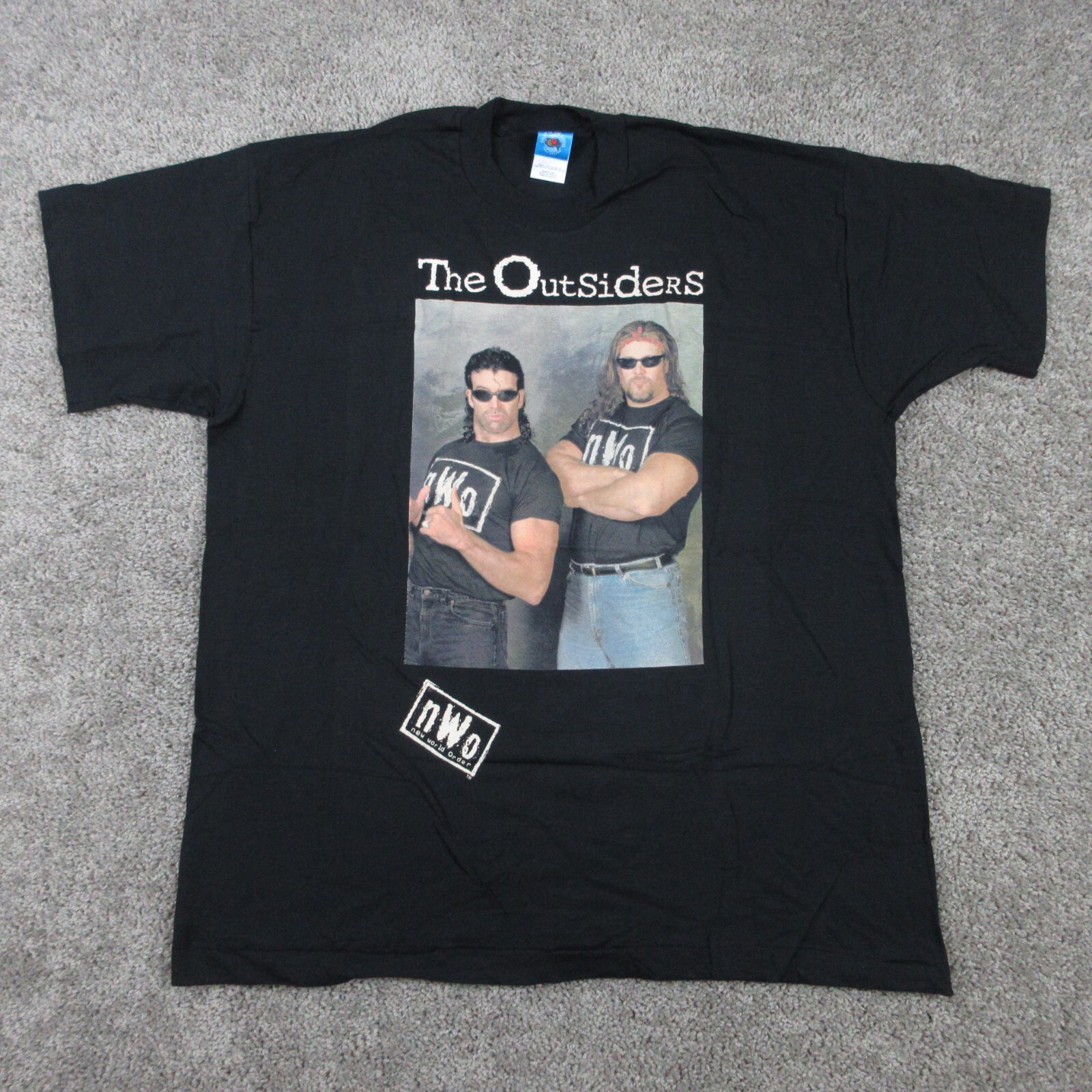 Vintage NWO Shirt Mens XXL 2XL Black The Outsiders Scott Hall Kevin Nash USA WWF