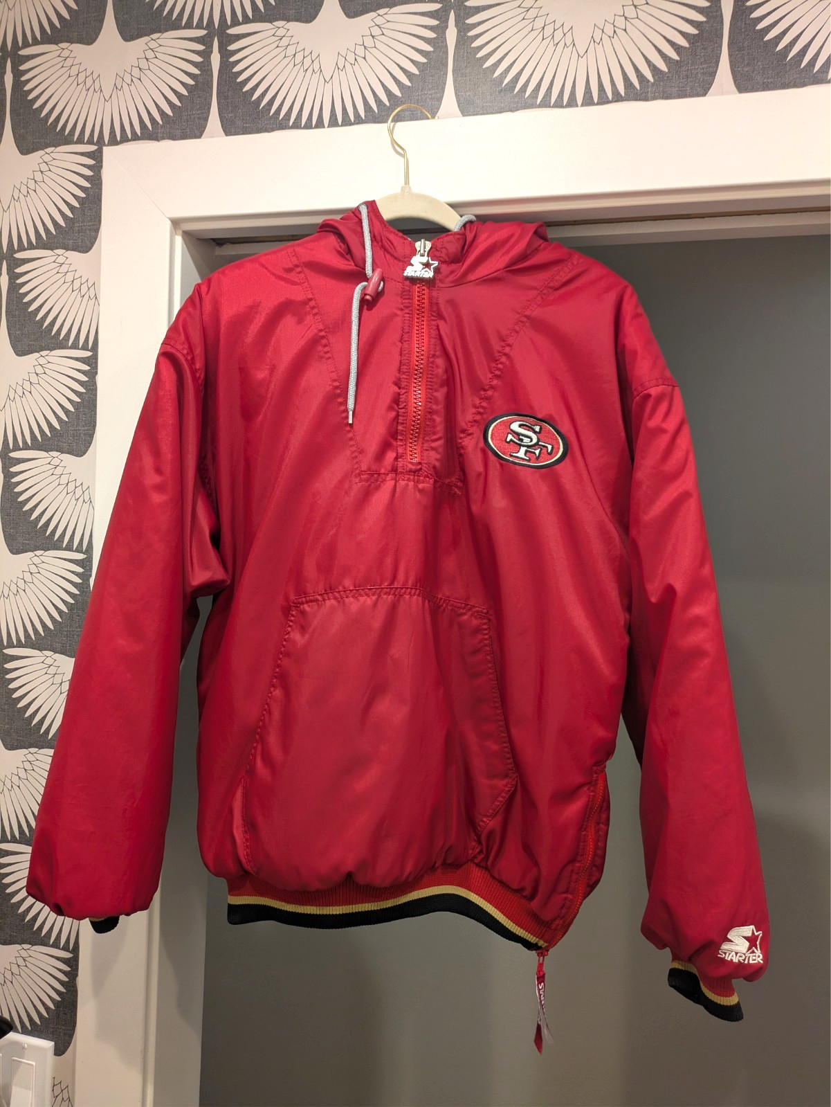 🔥Vintage San Francisco 49ers Starter 1/4 Zip Puffer Pullover Jacket Medium 90’s 🔥Vintage San Francisco 49ers Starter 1/4 Zip Puffer Pullover Jacket Medium 90’s