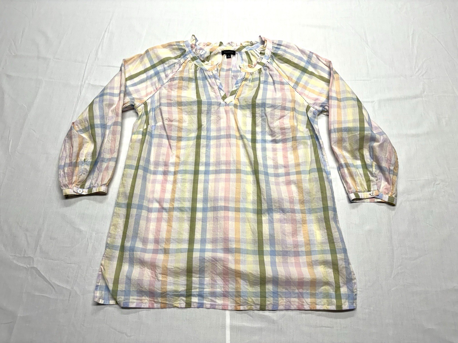 Talbot’s Women’s Blouse Gingham Tunic Soft Cottagecore Prairie Lightweight Small Talbot’s Women’s Blouse Gingham Tunic Soft Cottagecore Prairie Lightweight Small
