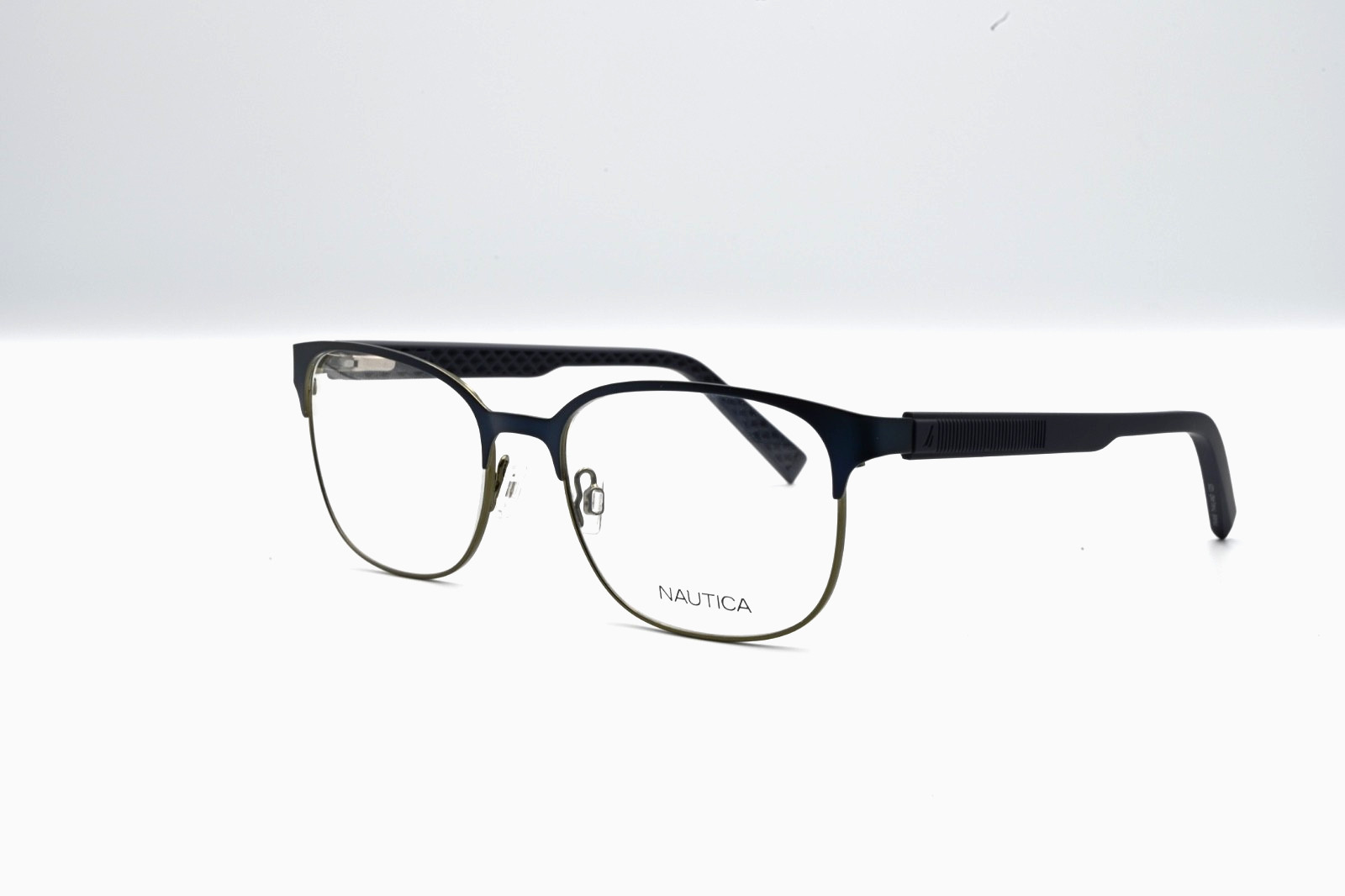 Nautica Men's N9293 Half Rim Eyeglass Frames Matte Navy 55-18-145 Nautica Men's N9293 Half Rim Eyeglass Frames Matte Navy 55-18-145