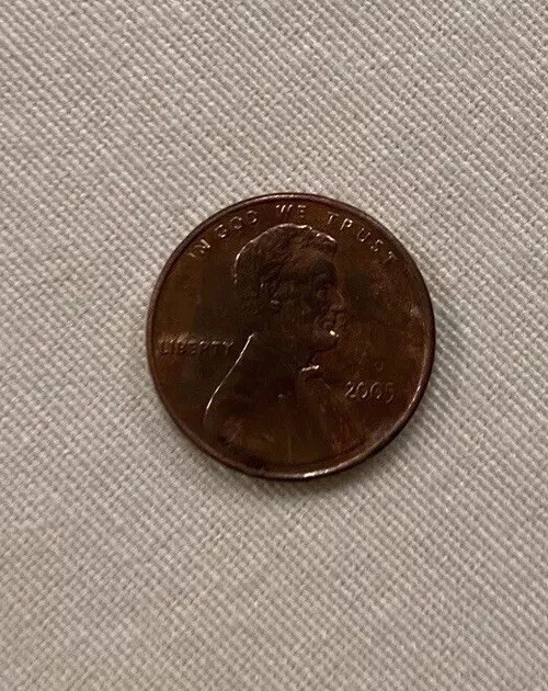 2005 Lincoln Penny No Mint Mark DD Close AM Red Brown