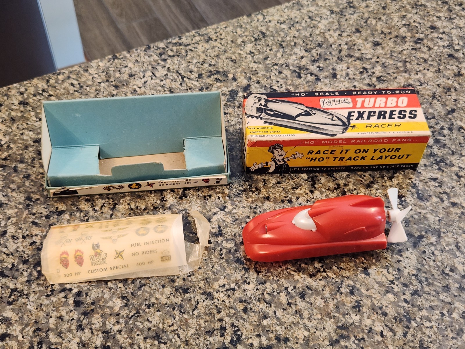 Vtg Rare HO 1957 Atlas Athearn Turbo Express Rails Racer w/ original Box WORKS