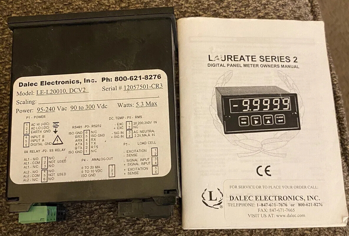 NEW Laurel Electronics LE - L20010 , DCV2 Digital Panel Meter L20010dcv2
