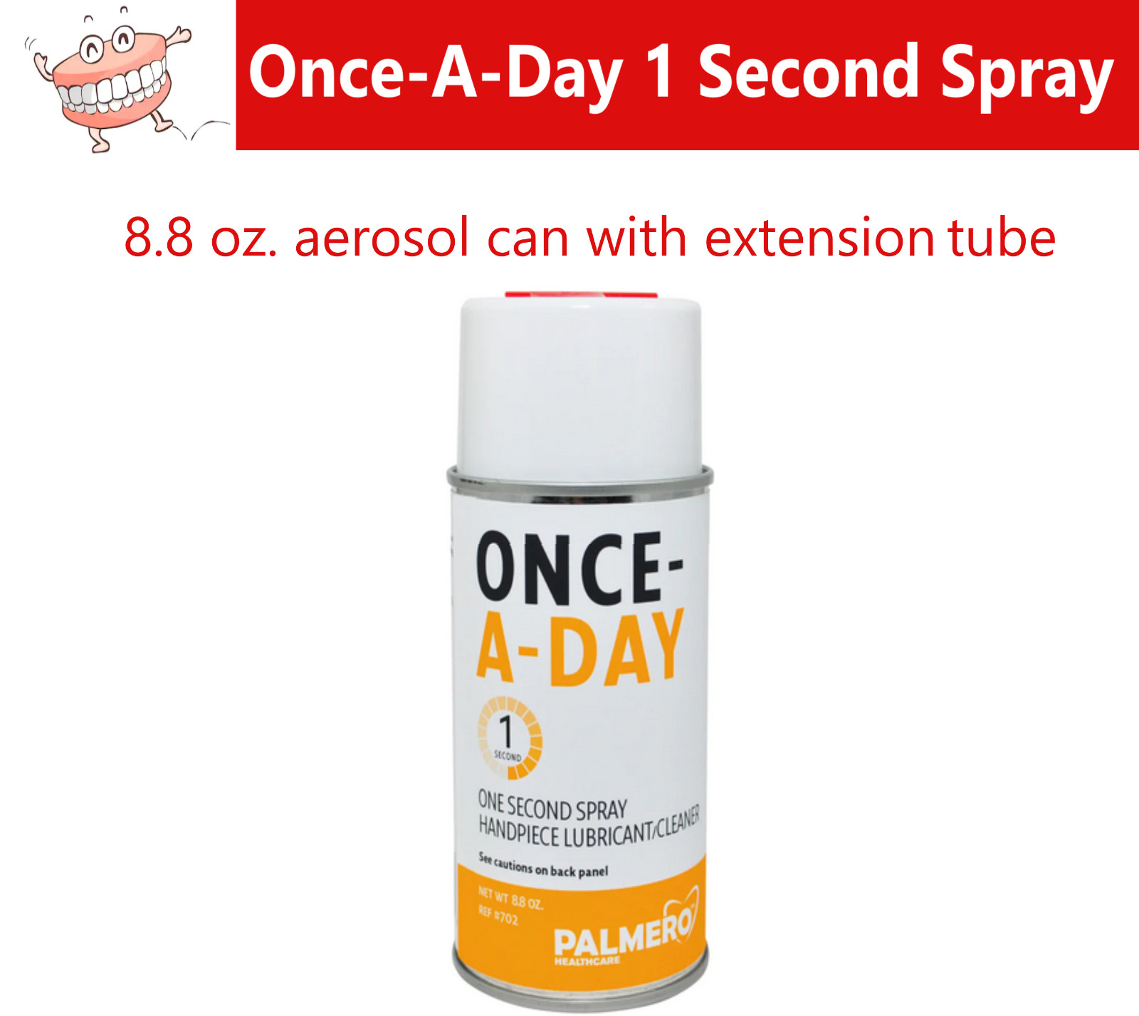 Dental PALMERO ONCE-A-DAY ONE SECOND SPRAY 8.8 oz. Can, Handpiece Lubricant 