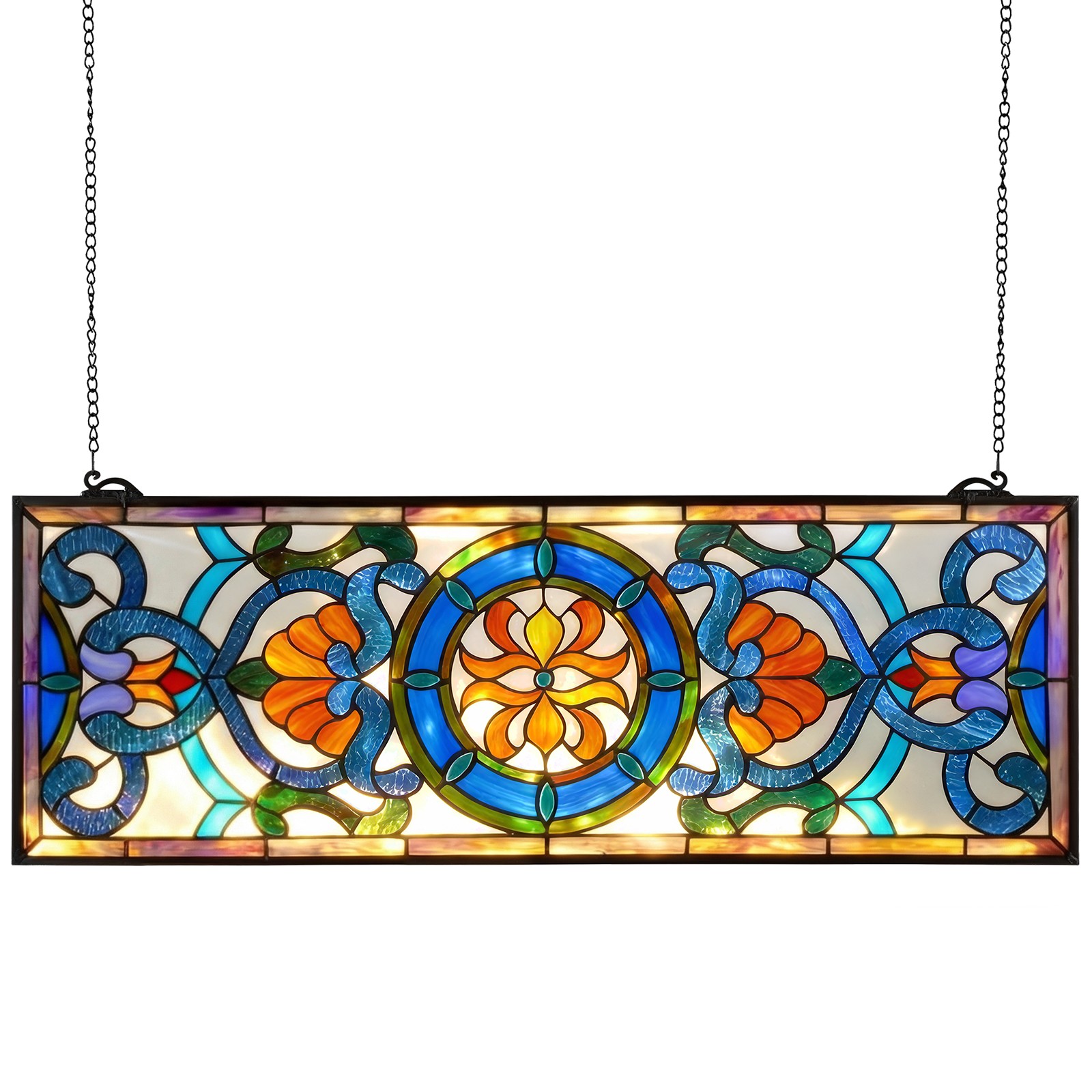 VEVOR Stained Glass Window Panel Tiffany Style Hanging Window Panel 35.1\