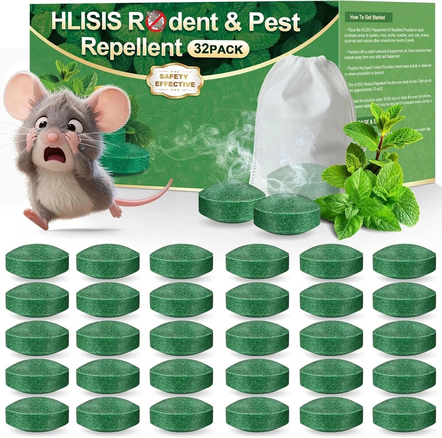 Mouse Rodent Repellent, 32 Pack Peppermint Oil to Repel Mice and Rats– Works for Mouse Rodent Repellent, 32 Pack Peppermint Oil to Repel Mice and Rats– Works for