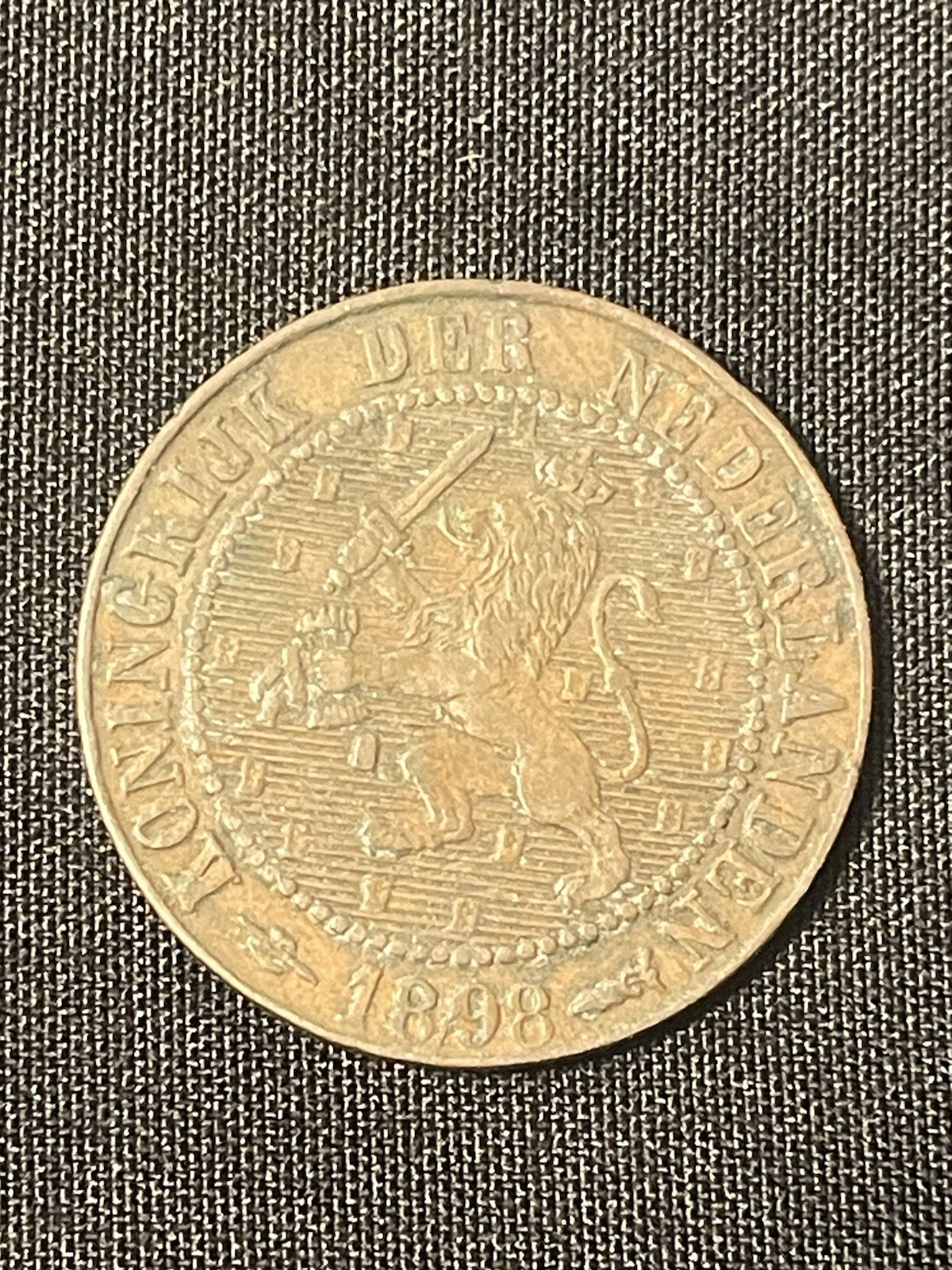 1898 Netherlands 2½ Cent Wilhelmina Dutch Antique Coin Nederland