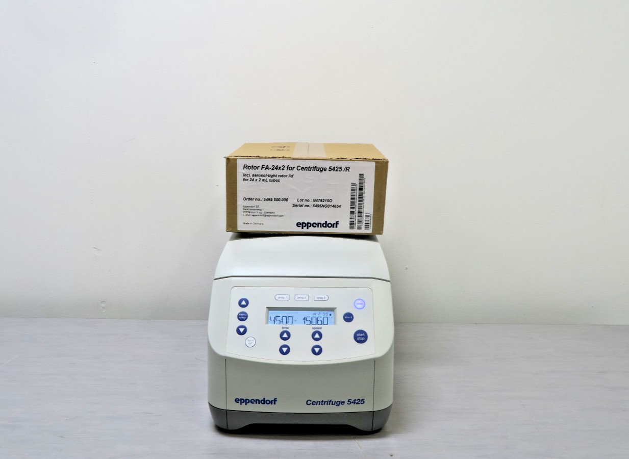 Eppendorf 5425 Centrifuge with New FA-24 X 2 Fixed Angle Rotor