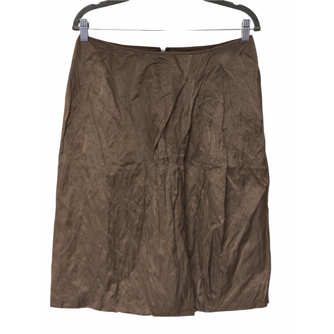 Lafayette 148 New York Taupe A-Line Textured Skirt Sz 10