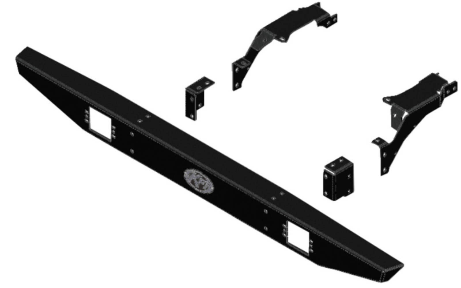 KFI Products 101530 Formed Rear Bumper Black 2020-2026 Polaris Ranger 1000 READ