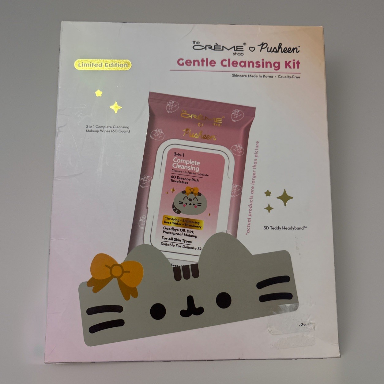 The Crème Shop x Pusheen 3 In 1 Complete Cleansing Wipes & 3D Headband Exclusive