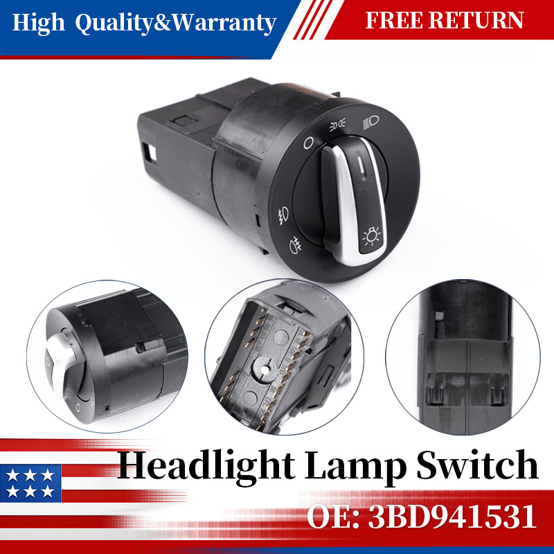 No.3BD941531 Light Switch — For VW Jetta Bora Golf MK4 Passat B5 3BD941531C