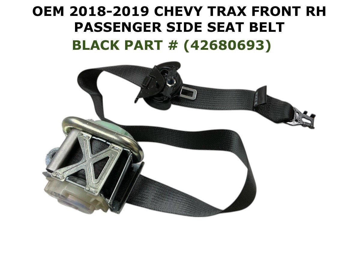 2018-2019 Chevy Trax front right side seat belt BLACK 42680693