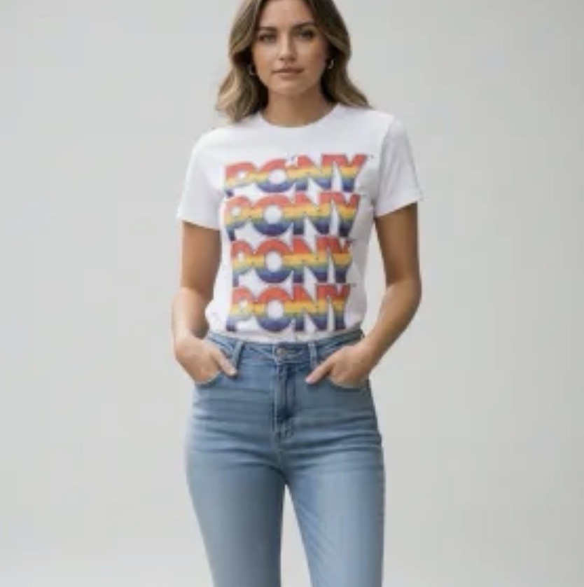 Vintage Pony Rainbow t-shirt white sz teen medium