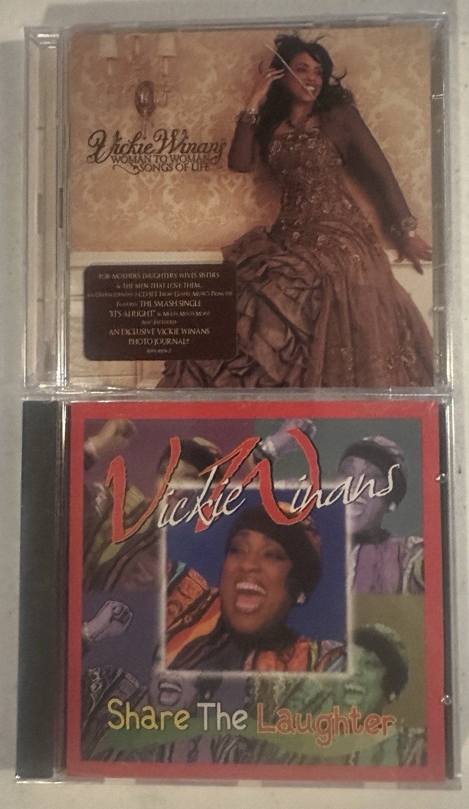 Vickie Winans Gospel 2 CD Lot: Share The Laughter & Woman To Woman Songs Of Life