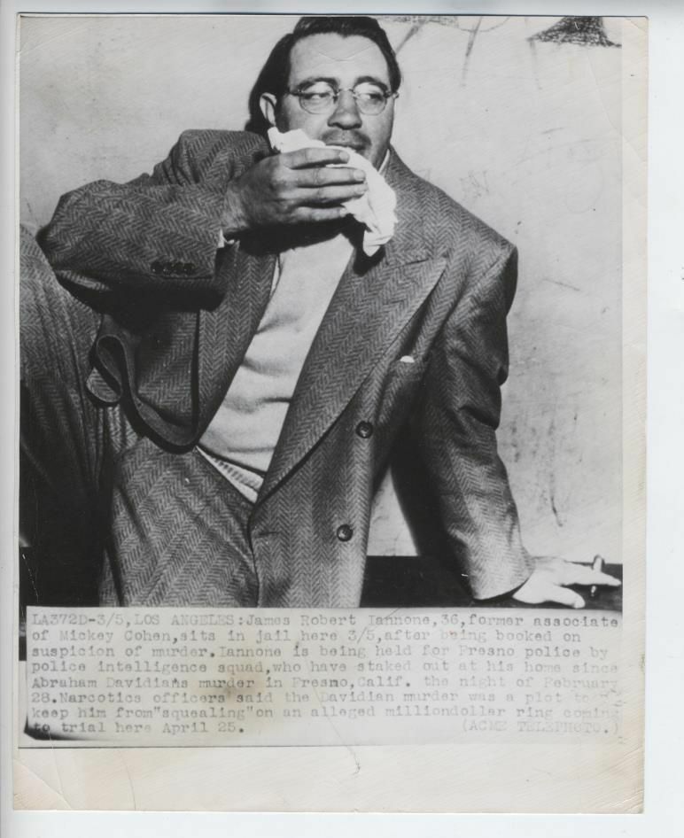 GANGSTER PHOTO JAMES IANNONE MAFIA ORIGINAL ASSOCIATE 1950  VINTAGE MICKEY COHEN