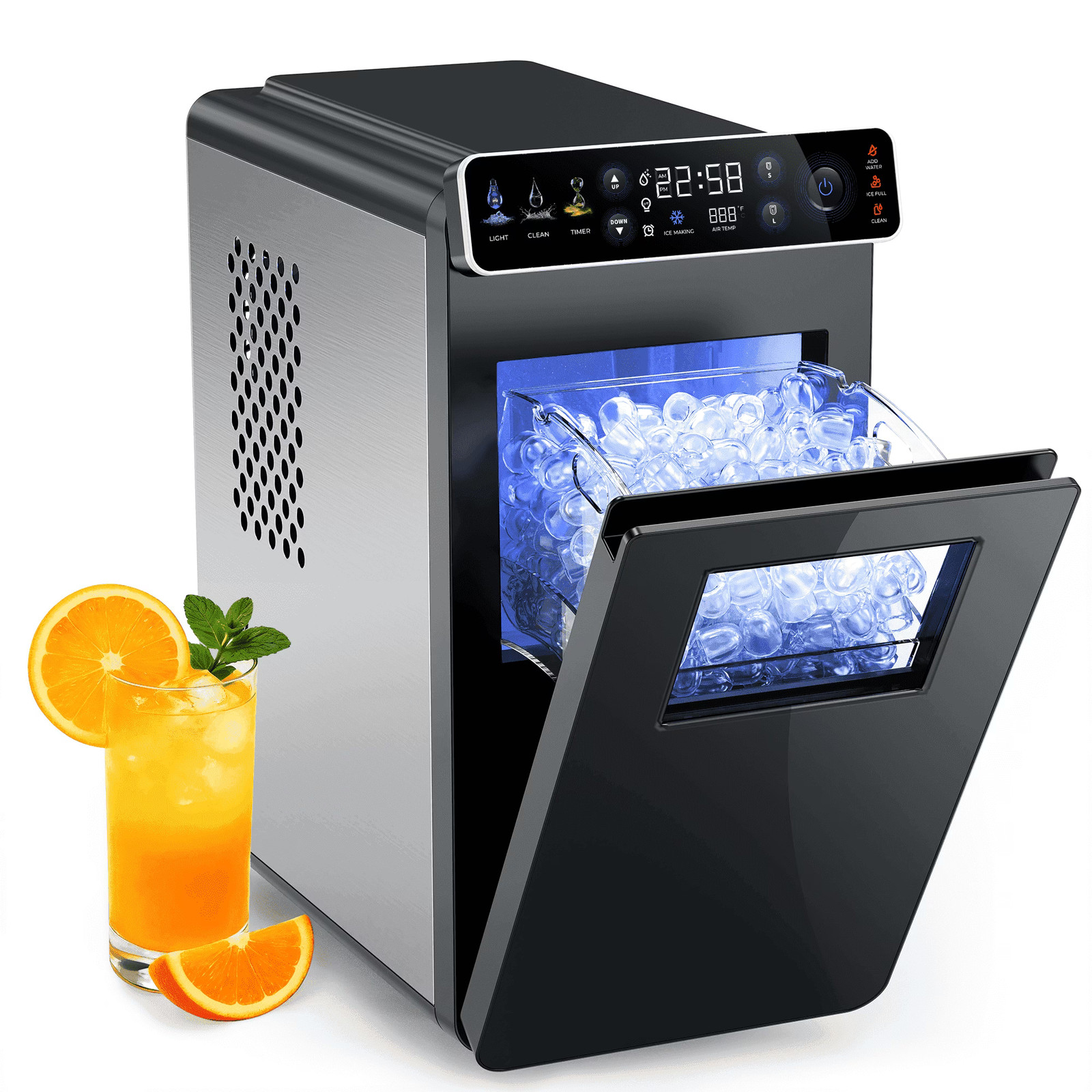 Ecozy Countertop Ice Maker 26lbs/24H Smart Portable Self-Cleaning Ice Machine