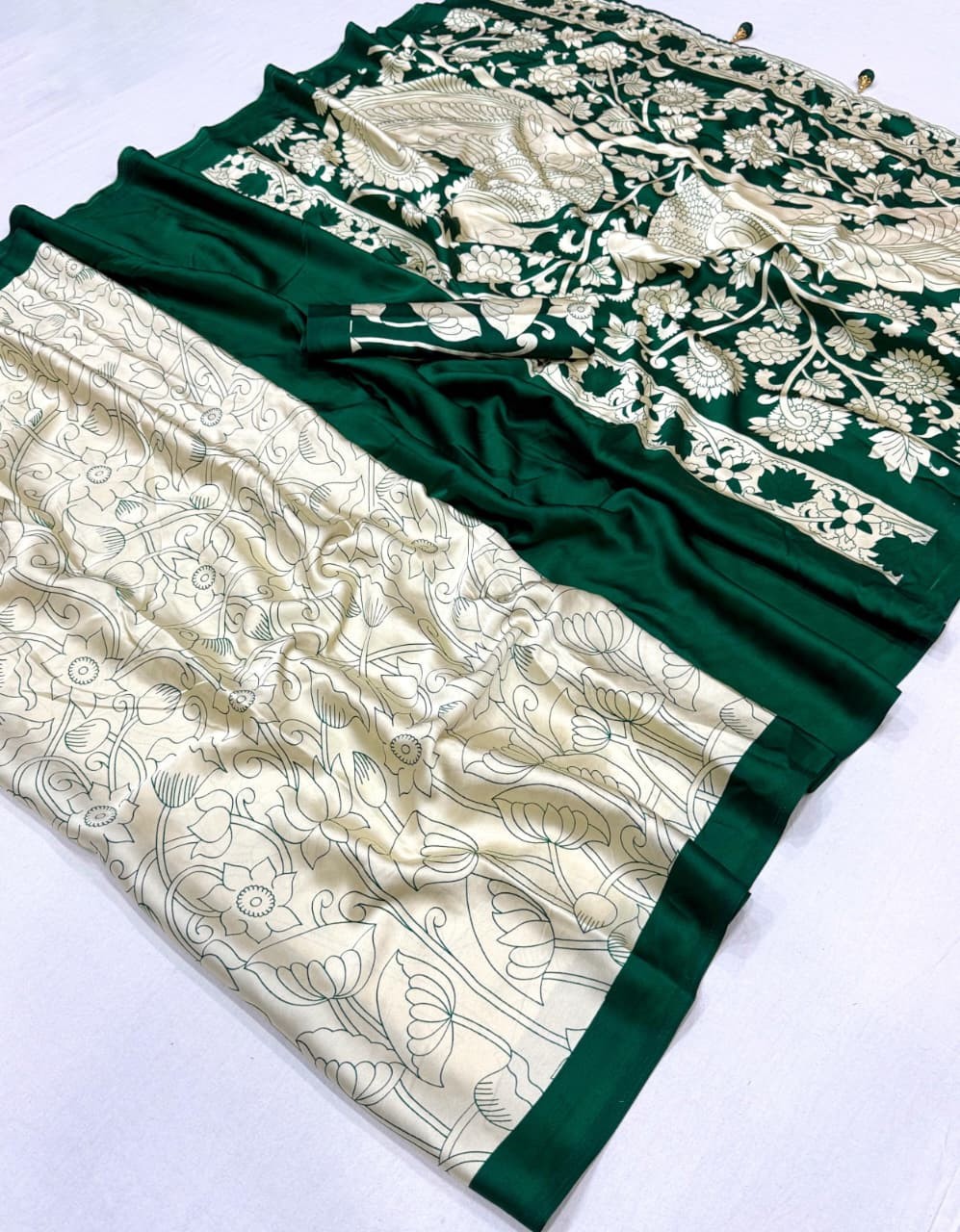 Ajrakh Print Saree Semi Modal Silk Saree Women Indian Traditional Ethnic Wear