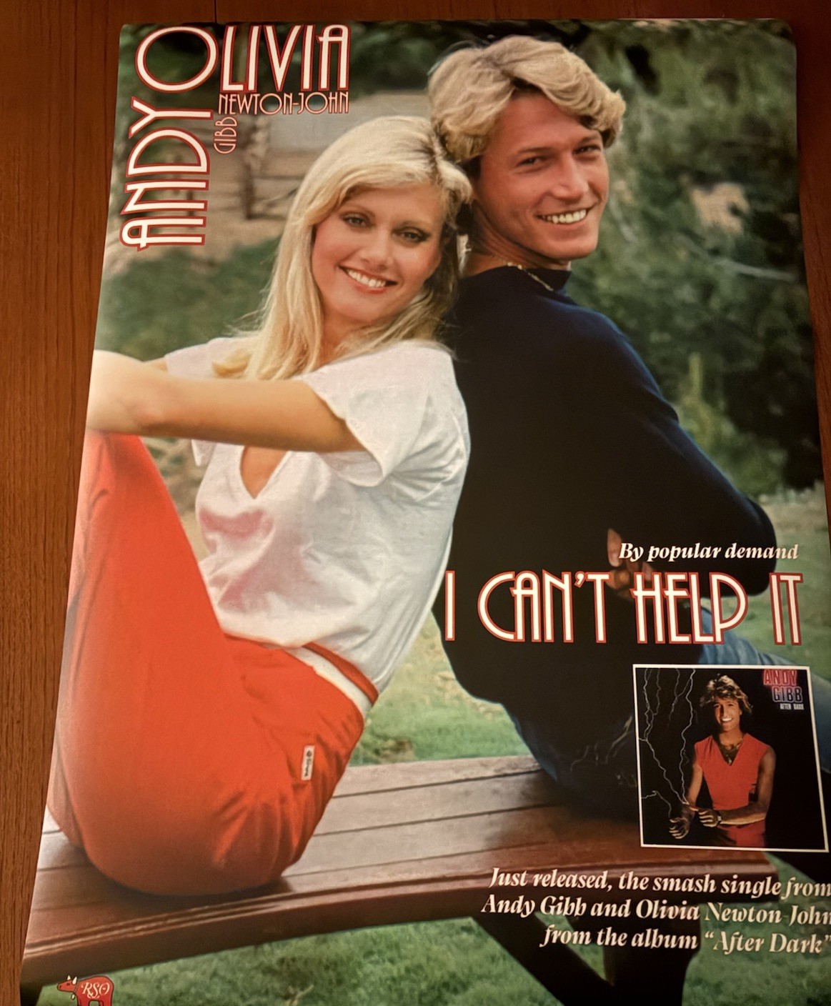 Olivia Newton-John Andy Gibb promo poster 19.6 x 27.5 inch Olivia Newton-John Andy Gibb promo poster 19.6 x 27.5 inch