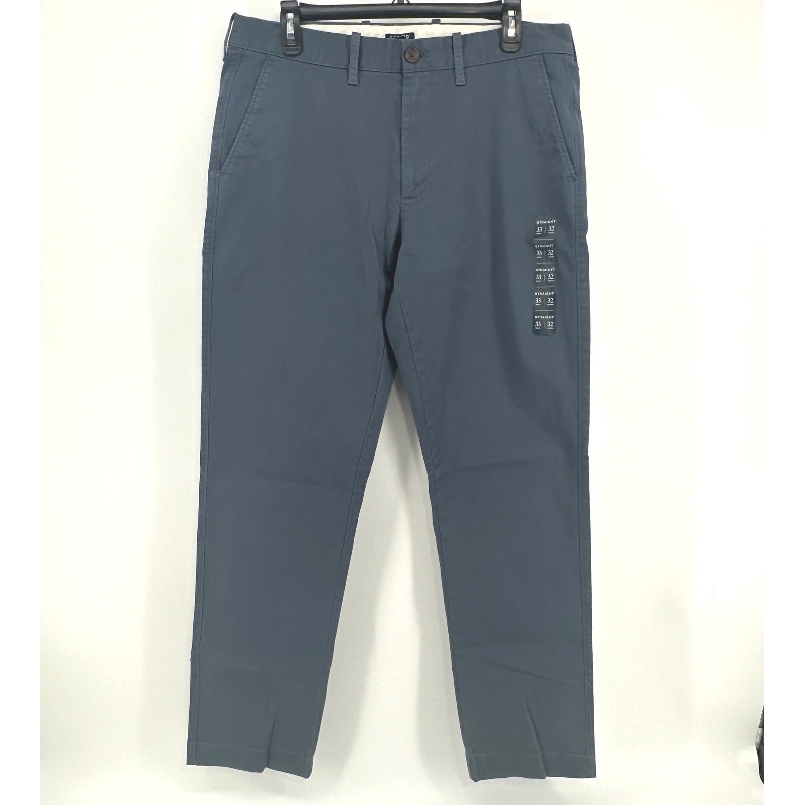 J.Crew Flex Chino Pants Mens 33x32 Blue Gray Solid Straight Fit Modern H3186 NWT