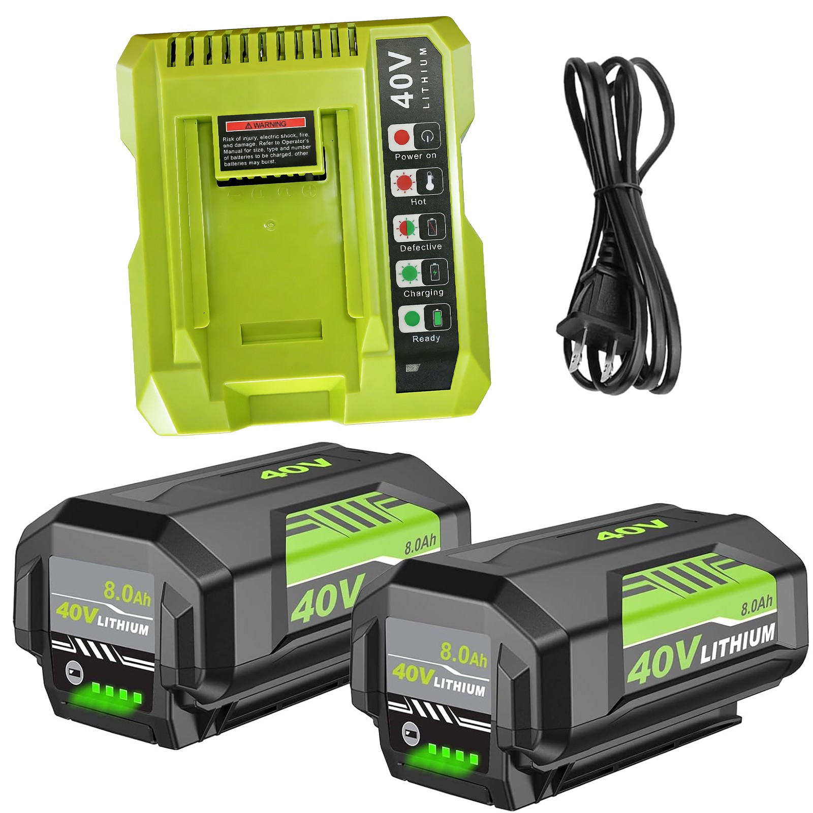For RYOBI 40V Lithium-Ion 8Ah High Capacity Battery OP40404VNM Battery /Charger