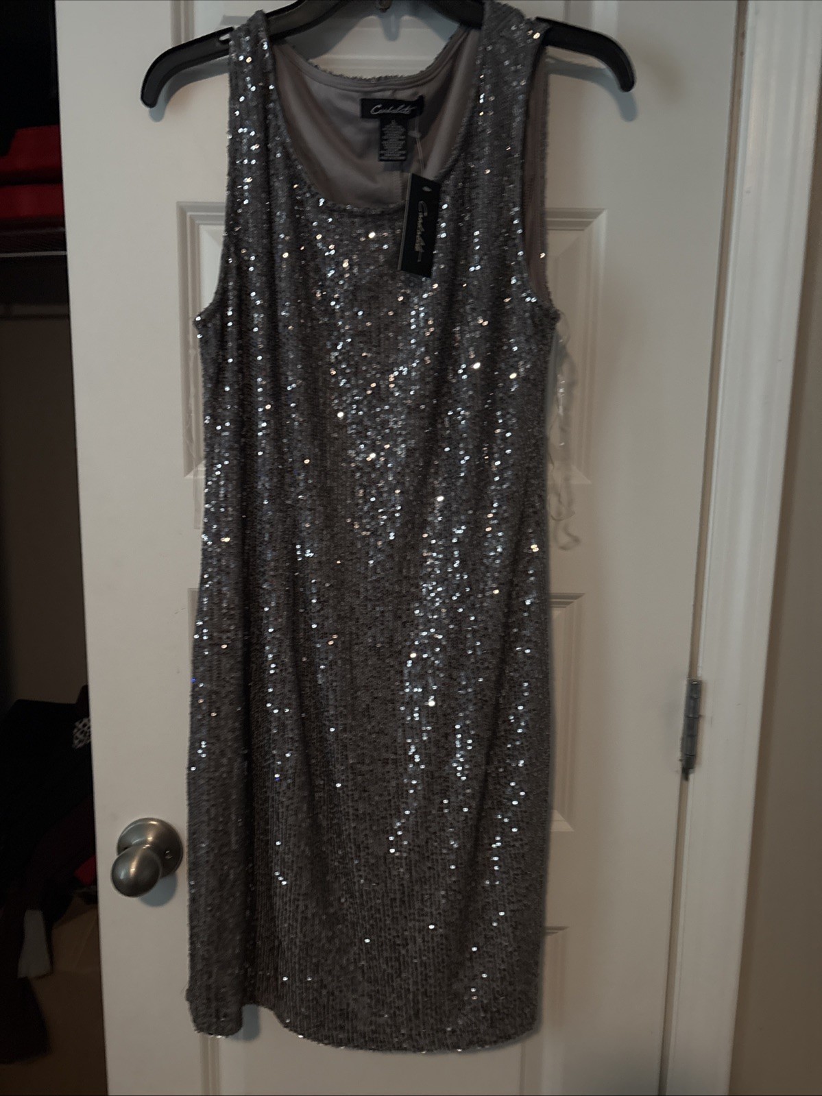 Women’s Candalite Formal Dress Size L Gray Sequence Sleeveless Women’s Candalite Formal Dress Size L Gray Sequence Sleeveless