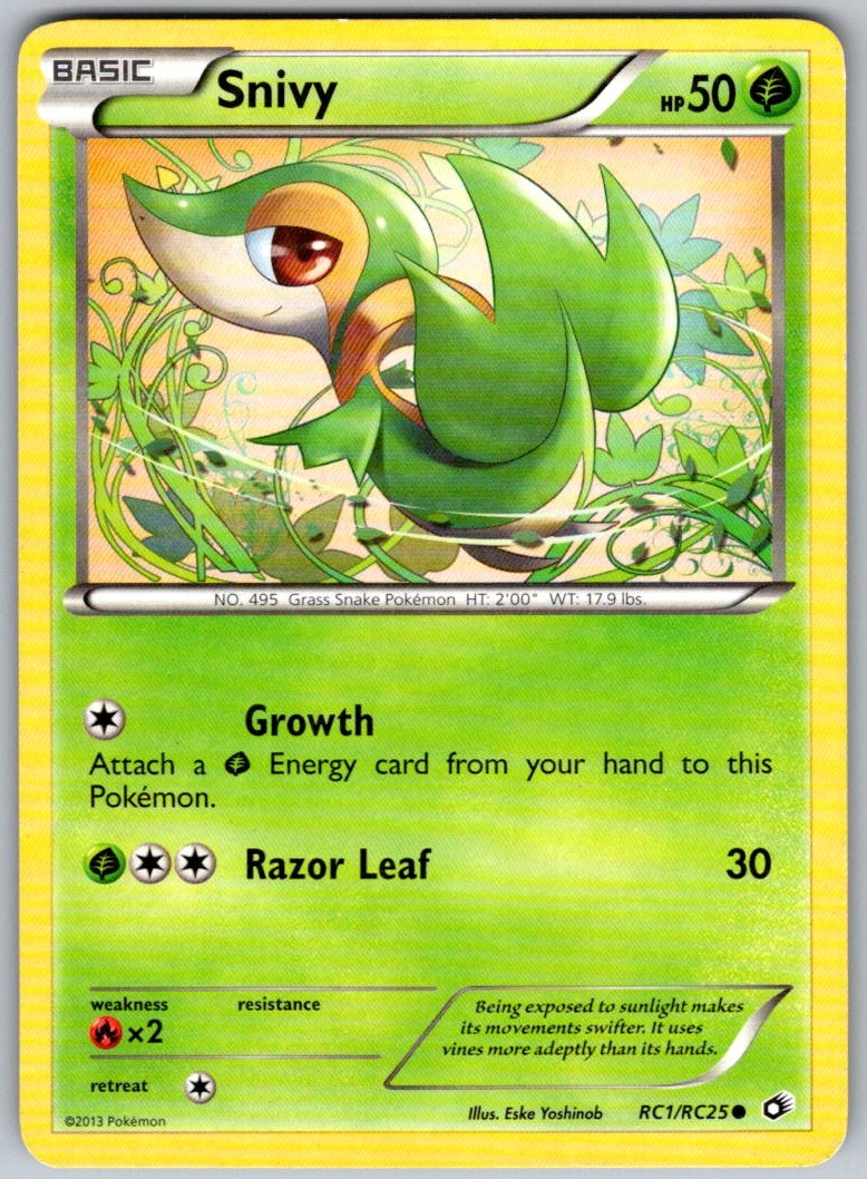 Snivy RC1/RC25 Holo Common Legendary Treasures: Radiant Collection Pokemon LP Snivy RC1/RC25 Holo Common Legendary Treasures: Radiant Collection Pokemon LP