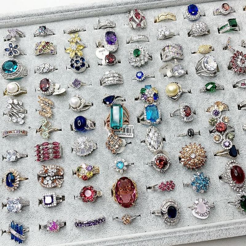 20Pcs Mixed Crystal Rings Bulk Wholesale Fashion Jewelry For Women New US