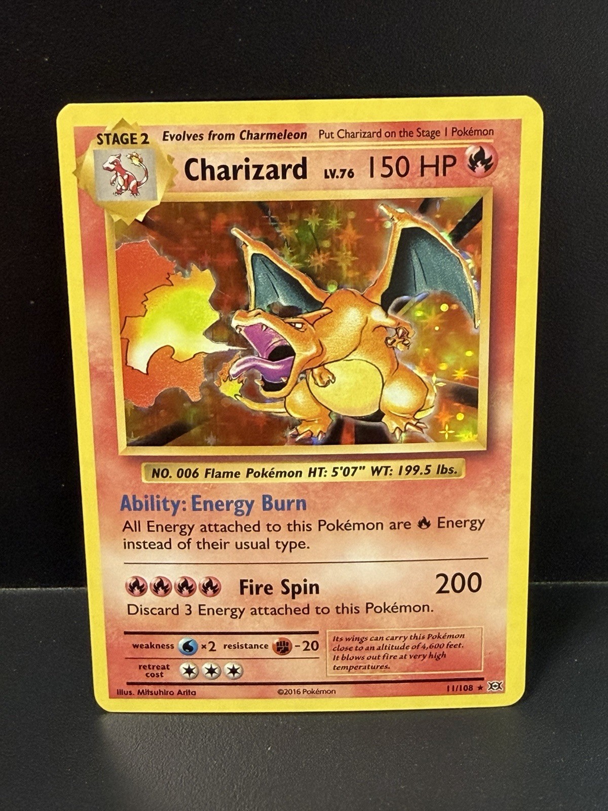 The Pokémon Company Charizard 11/108 Evolutions Holo Rare English 2016 150HP