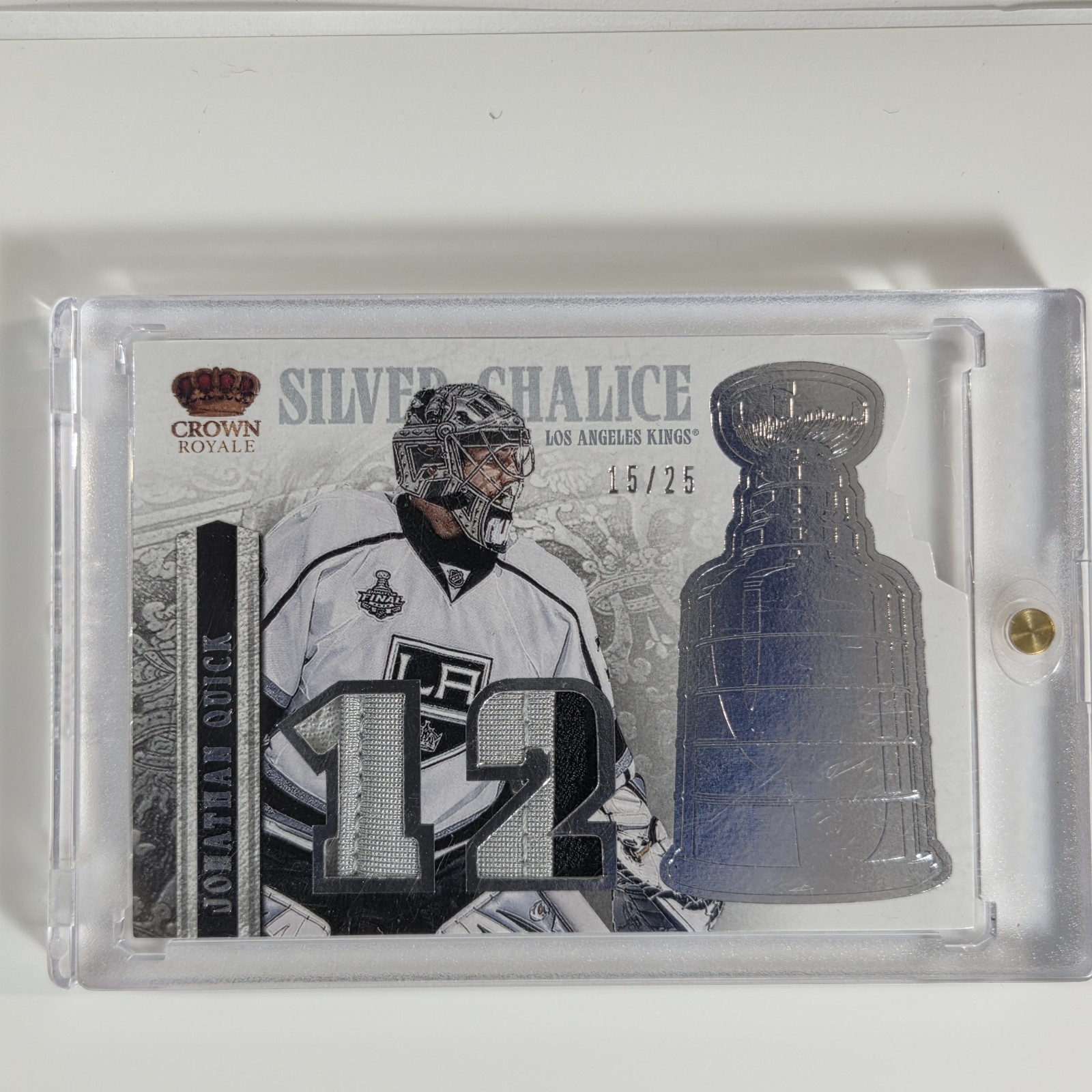 2013-14 Panini Crown Royale Silver Chalice Prime Patch #SI-JQ Jonathan Quick /25