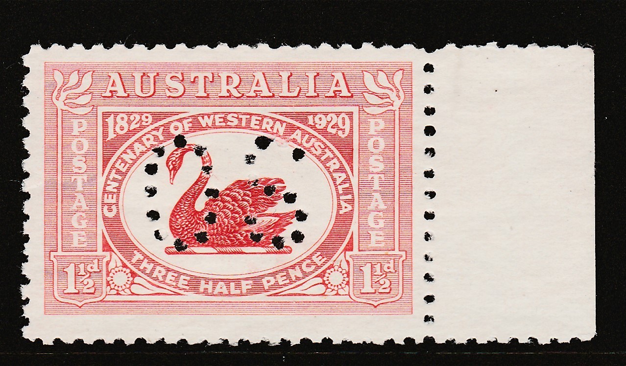 1929 CENTENARY OF WESTERN AUSTRALIA O.S. MINT UNHINGED SUPERB & SCARCE